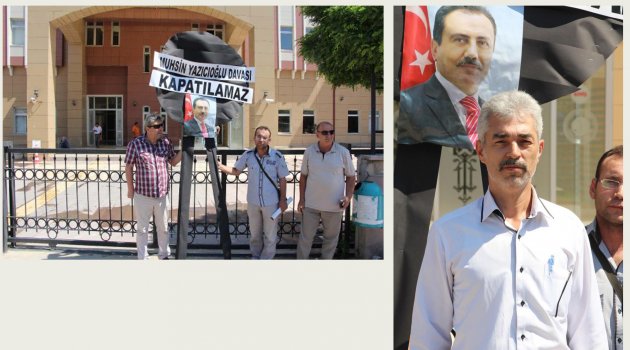 BBP'liler adliye önüne siyah çelenk bıraktı