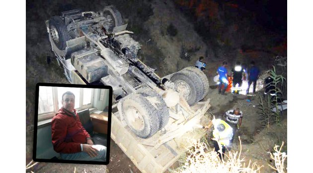 Dereye devrilen hafriyat aracının şoförü öldü