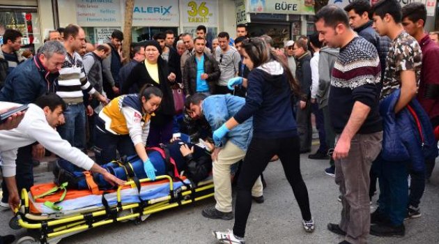 Kardeşinin gözü önünde otobüs çarpan kadın yaralandı