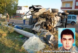 Elektrik direğine çarptı can verdi