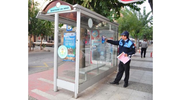 Otobüs duraklarında izinsiz reklama ceza