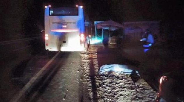 Yolun karşısına geçemedi