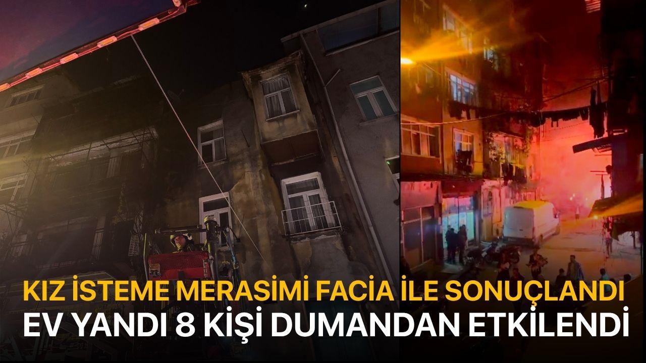 Beyoğlu’nda kız istemede patlatılan havai fişekler evi yaktı: 8 kişi dumandan etkilendi