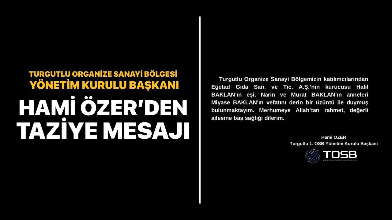 Hami Özer'den Taziye Mesajı