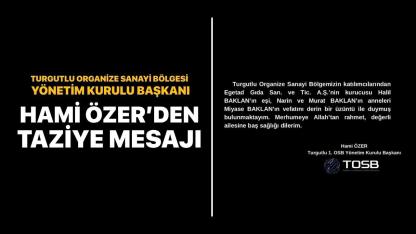 Hami Özer'den Taziye Mesajı