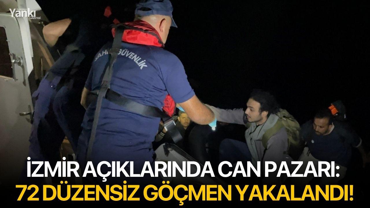 İzmir açıklarında can pazarı: 72 düzensiz göçmen yakalandı!