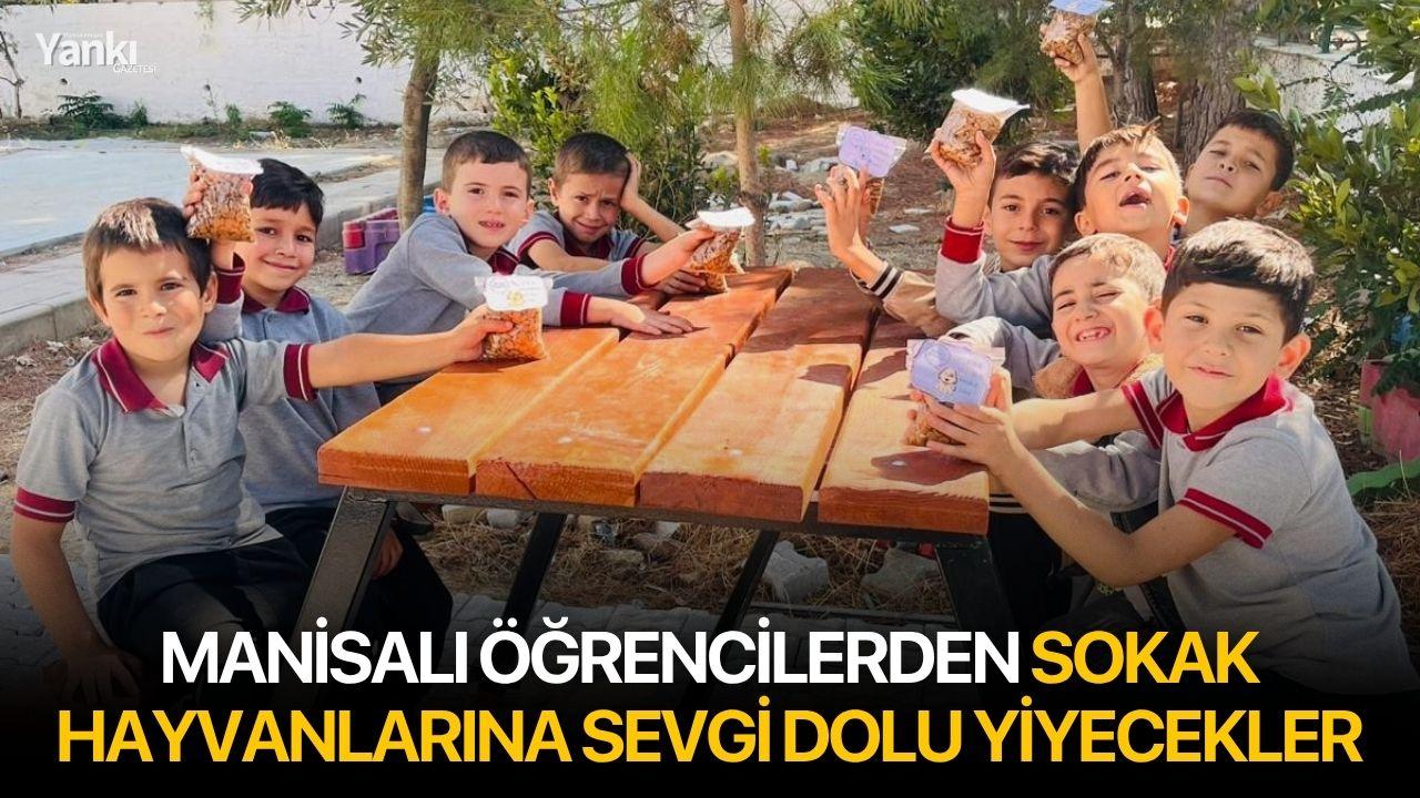 Manisalı öğrencilerden sokak hayvanlarına sevgi dolu yiyecekler