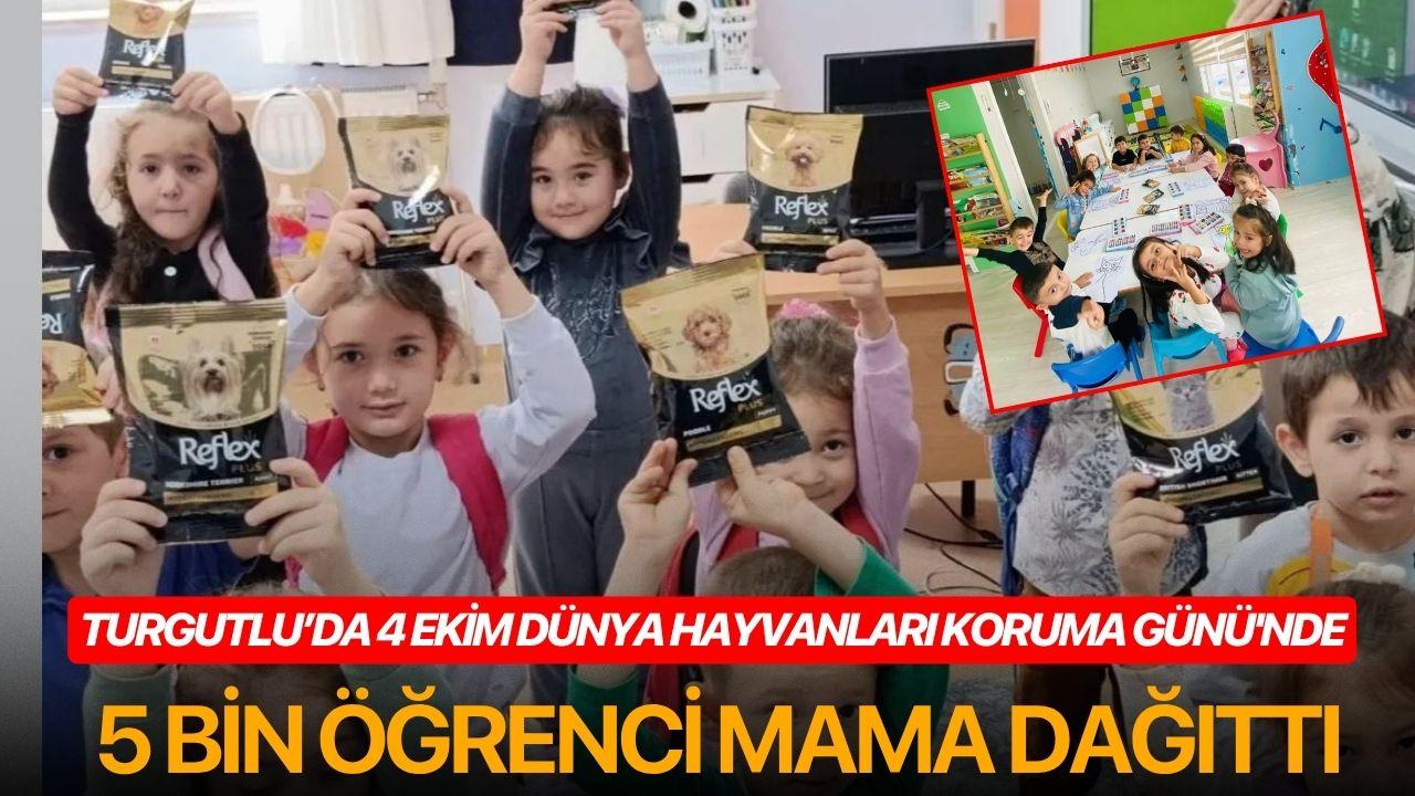 Turgutlu’da 4 Ekim Dünya Hayvanları Koruma Günü'nde 5 bin Öğrenci Mama Dağıttı