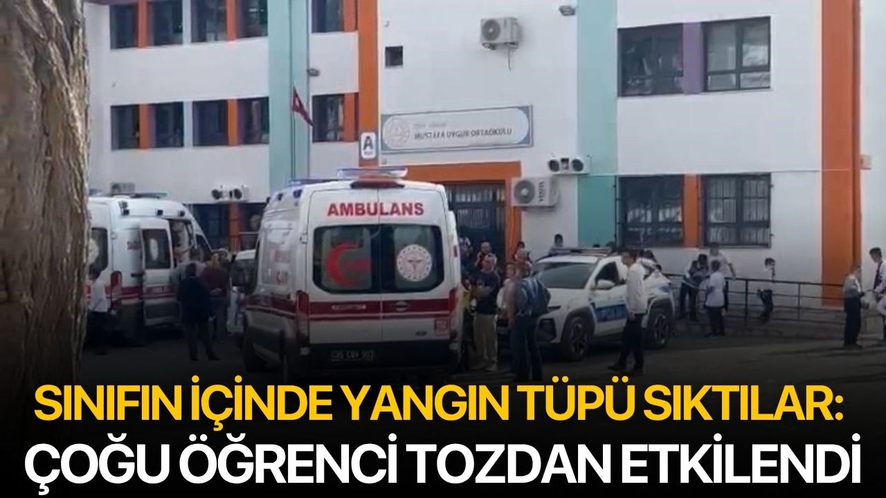 Sınıfın içinde yangın tüpü sıktılar: Çoğu öğrenci tozdan etkilendi