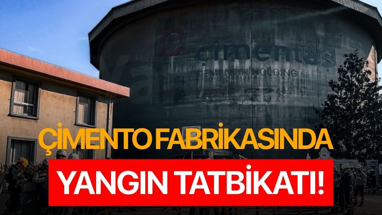 Çimento fabrikasında yangın tatbikatı!