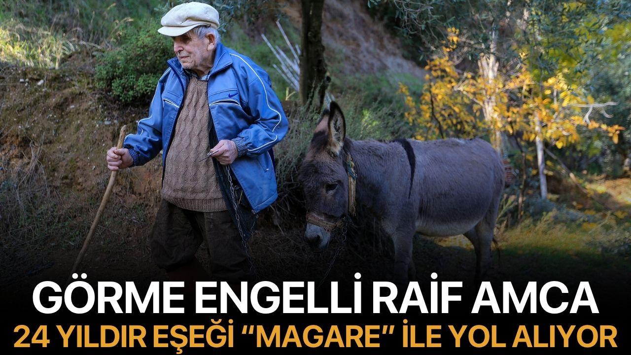 Görme Engelli Raif Amca, 24 Yıldır Eşeği “Magare” ile Yol Alıyor