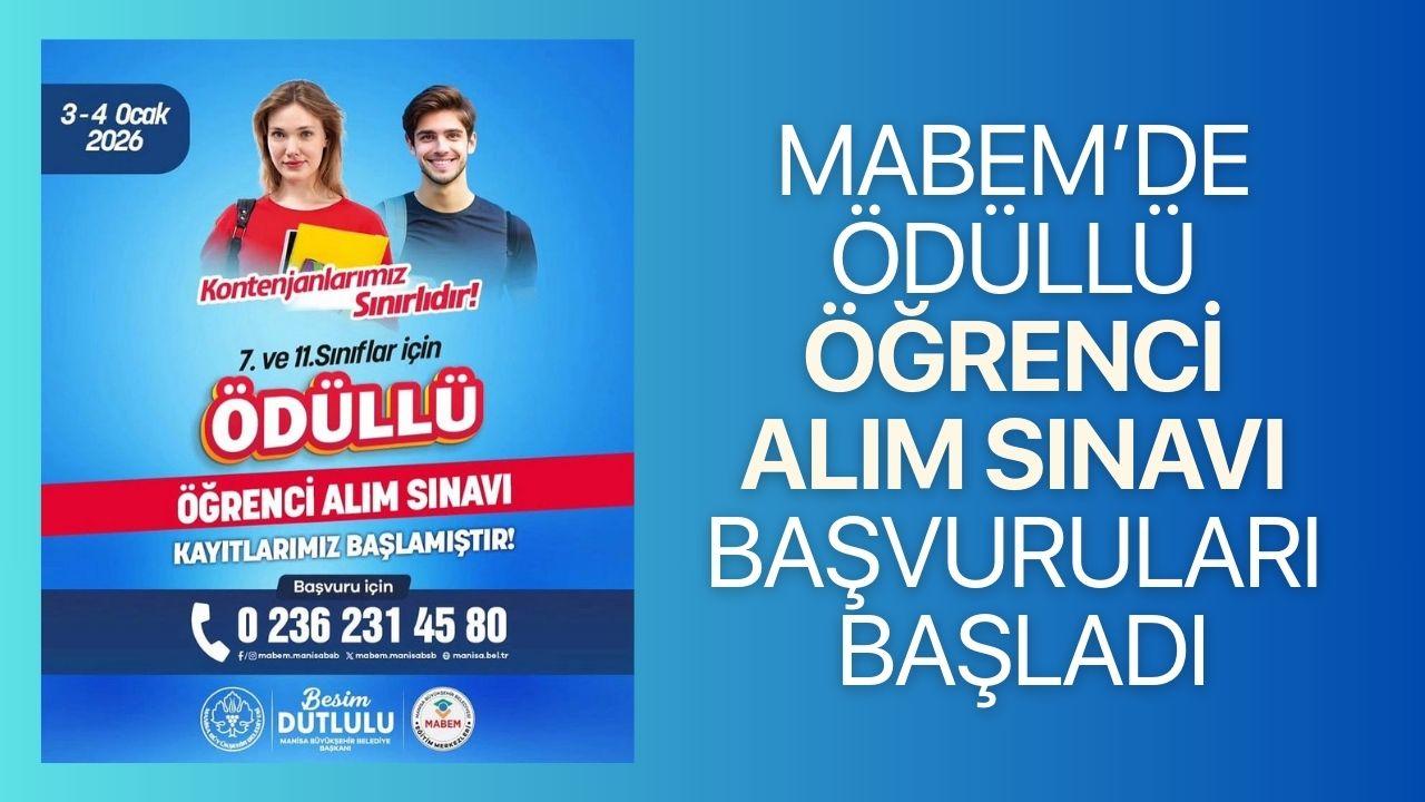 MABEM’DE ÖDÜLLÜ ÖĞRENCİ ALIM SINAVI BAŞVURULARI BAŞLADI