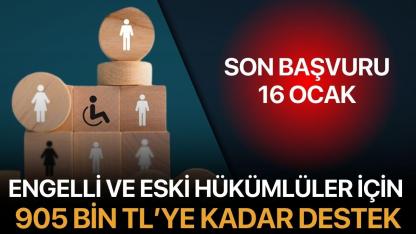 Engelli ve Eski Hükümlüler İçin 905 Bin TL’ye Kadar Destek