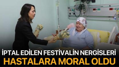 İptal edilen festivalin nergisleri hastalara moral oldu