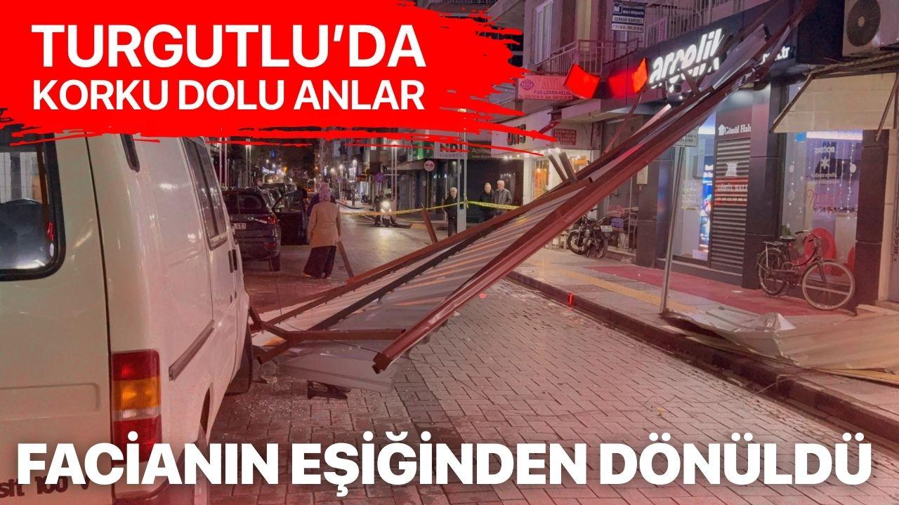 Turgutlu’da faciaya ramak kala: Çatı yerinden uçtu!