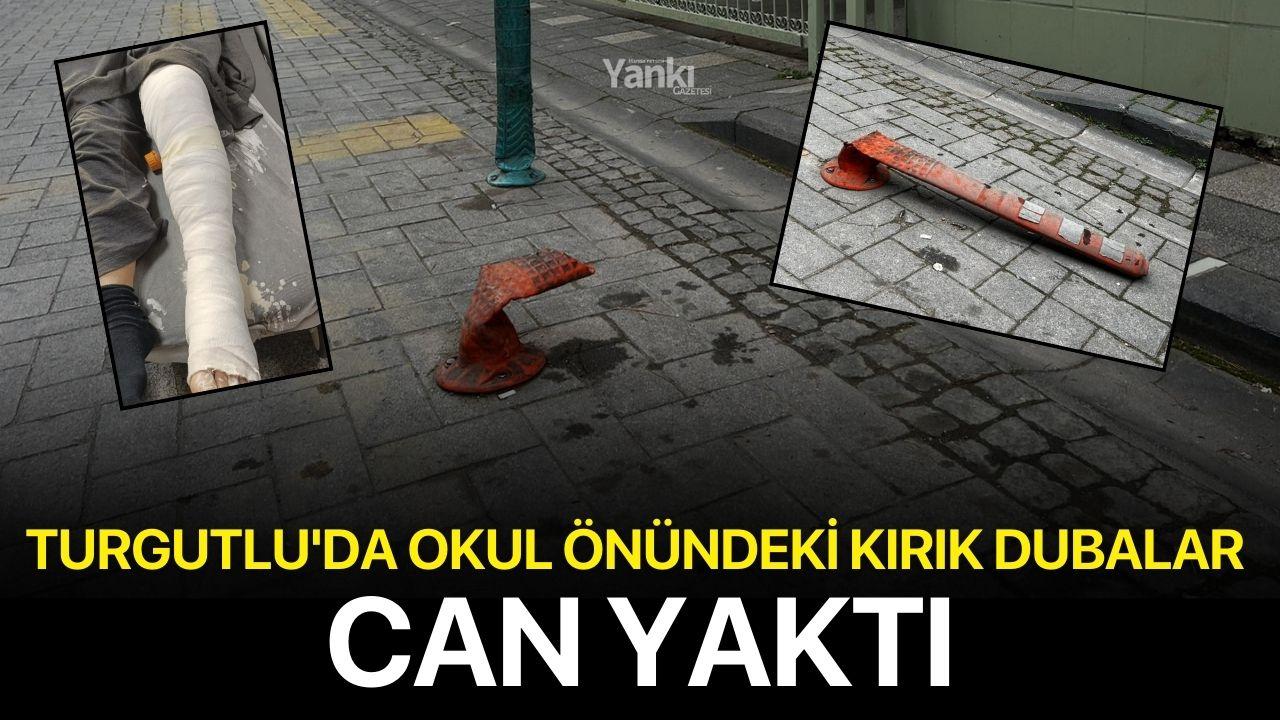 Turgutlu'da okul önündeki kırık dubalar can yaktı