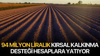 94 Milyon Liralık Kırsal Kalkınma Desteği Hesaplara Yatıyor