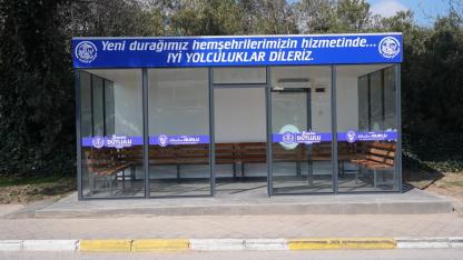 İlçede kapalı duraklar hizmete açıldı