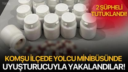 Komşu ilçede yolcu minibüsünde uyuşturucuyla yakalandılar!