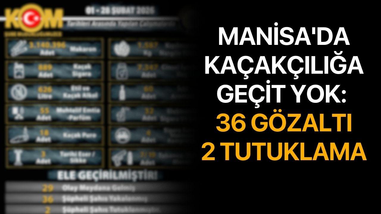 Manisa'da kaçakçılığa geçit yok: 36 gözaltı, 2 tutuklama
