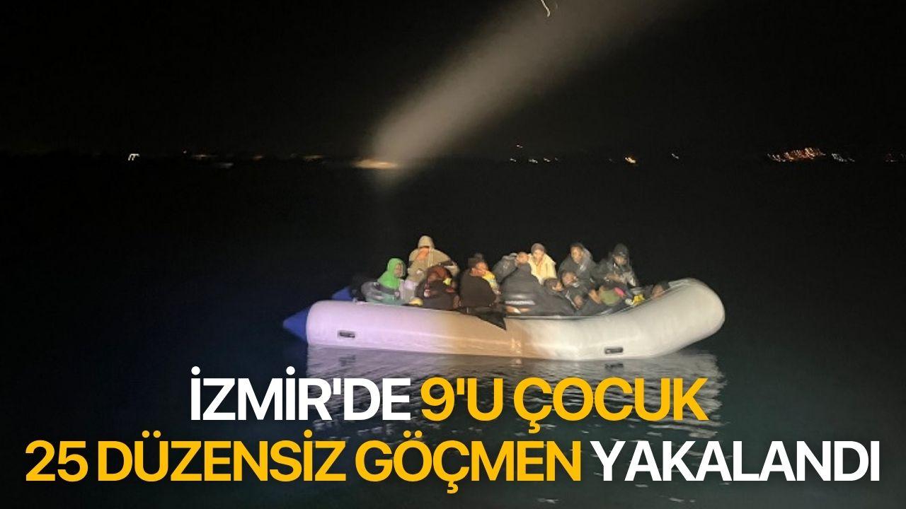 İzmir'de 9'u çocuk 25 düzensiz göçmen yakalandı