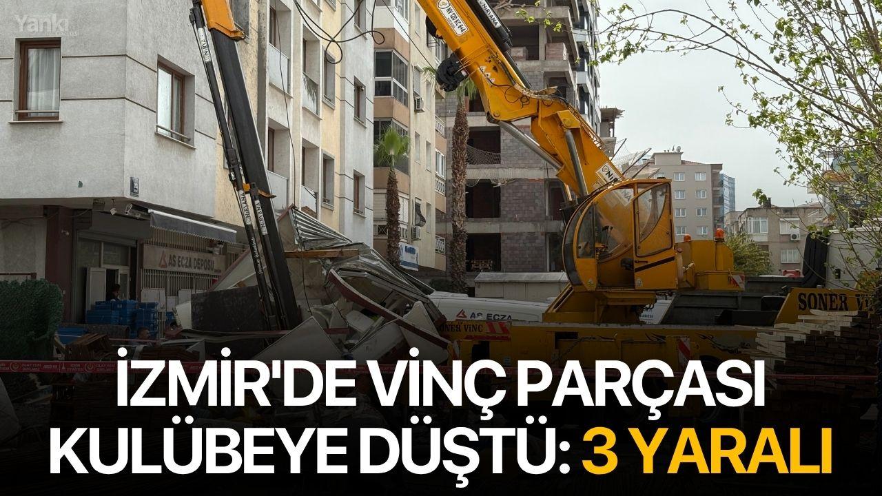 İzmir'de Vinç Parçası Kulübeye Düştü, 3 Yaralı