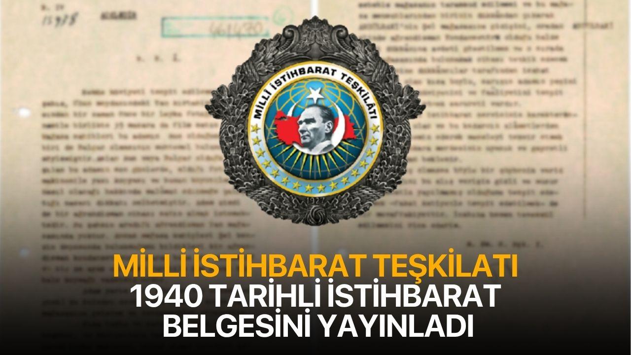 MİT’ten 1940 tarihli 