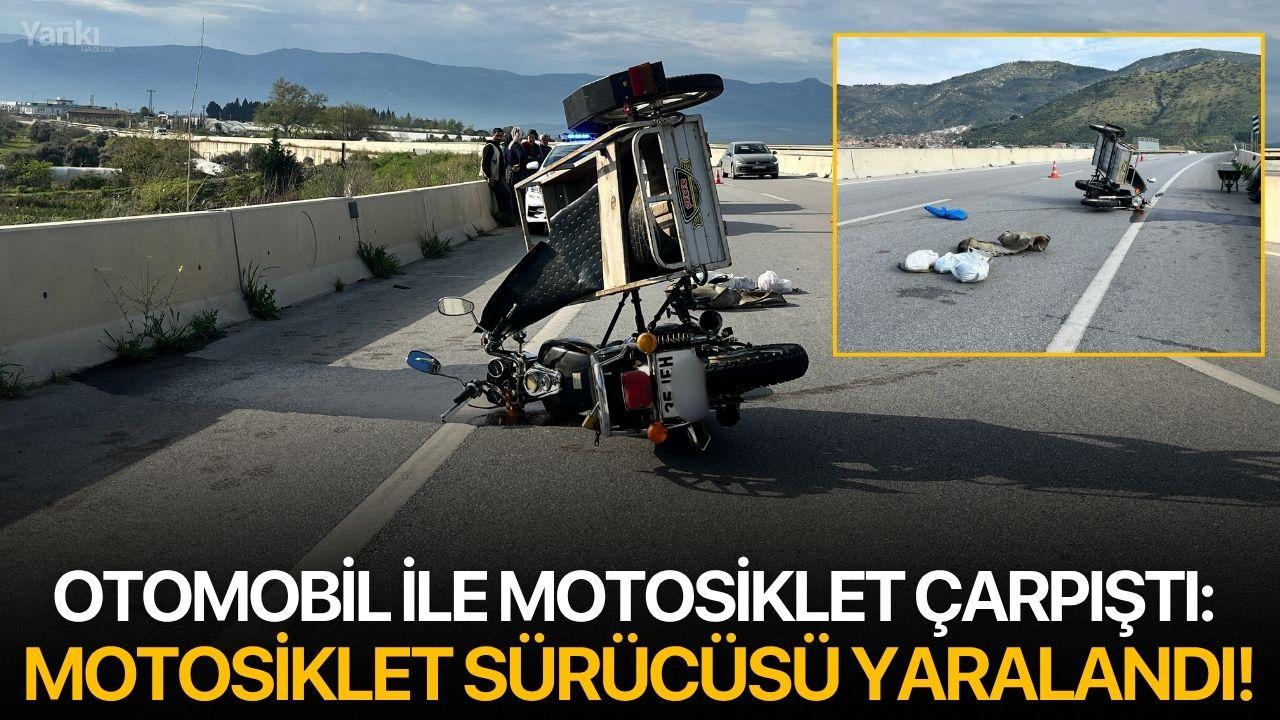 Otomobil ile motosiklet çarpıştı: Motosiklet sürücüsü yaralandı!