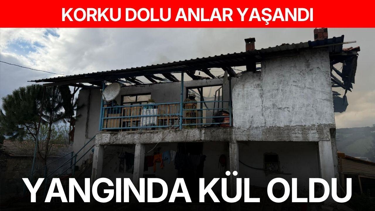 Selendi’de 2 katlı ev yangında kül oldu