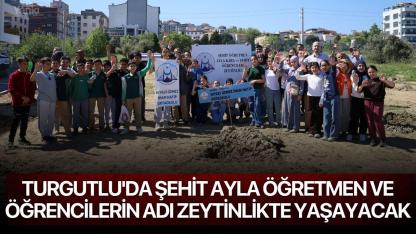 Turgutlu'da Şehit Ayla Öğretmen ve Öğrencilerin Adı Zeytinlikte Yaşayacak