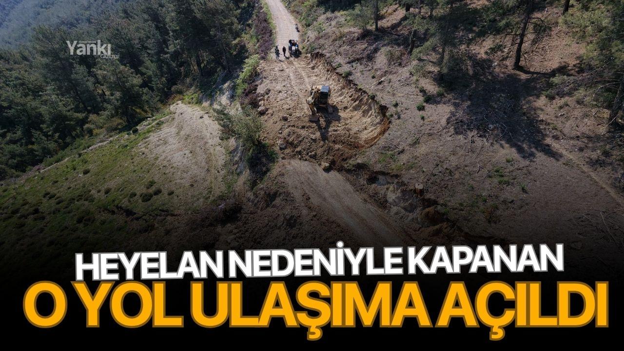 Heyelan nedeniyle kapanan o yol ulaşıma açıldı