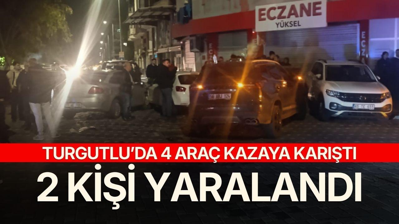 Turgutlu’da 4 araç kazaya karıştı: 2 yaralı