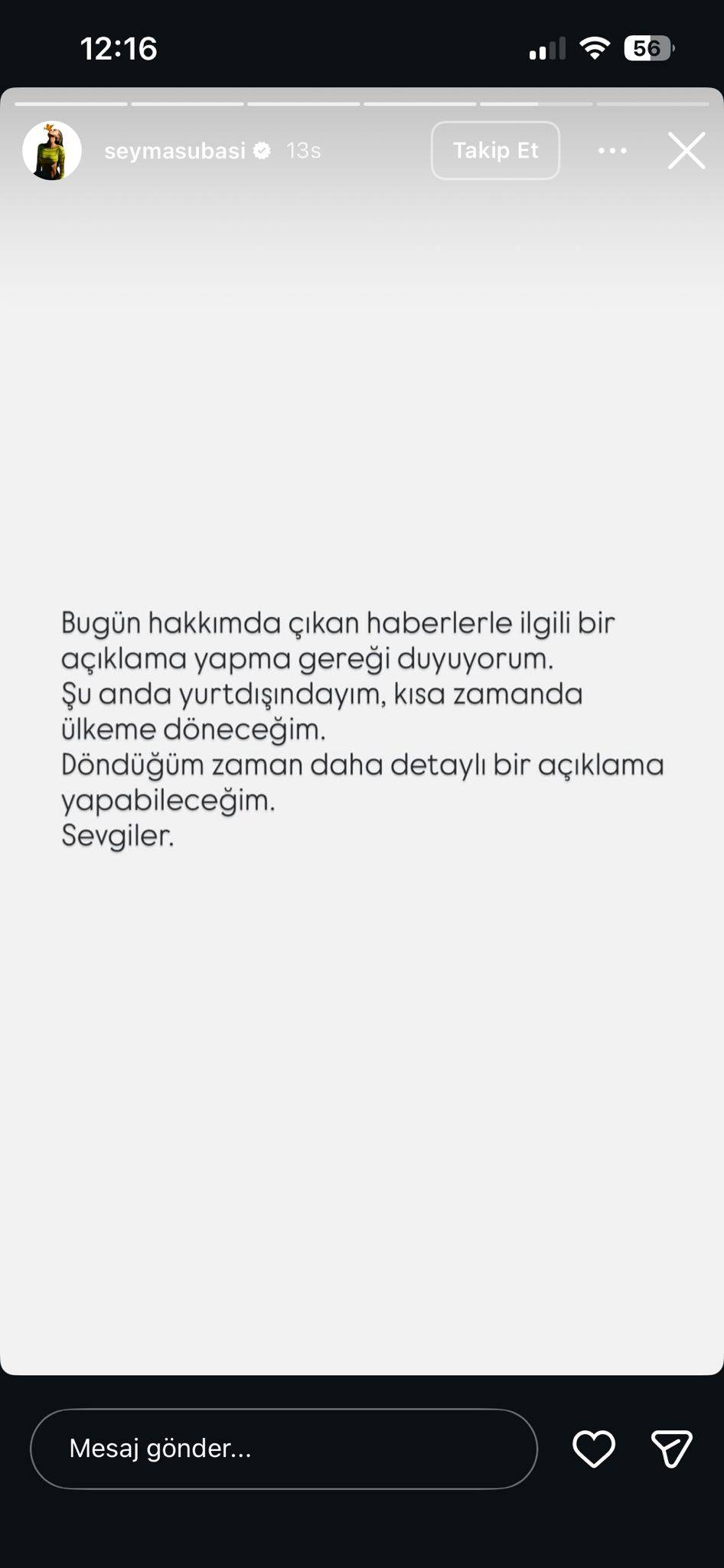Yakalama kararı olan Şeyma Subaşı’ndan açıklama geldi!